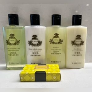 5 Agraria Lemon Verbena Bath Facial Bar Soap shampoo lotion Travel Set. New